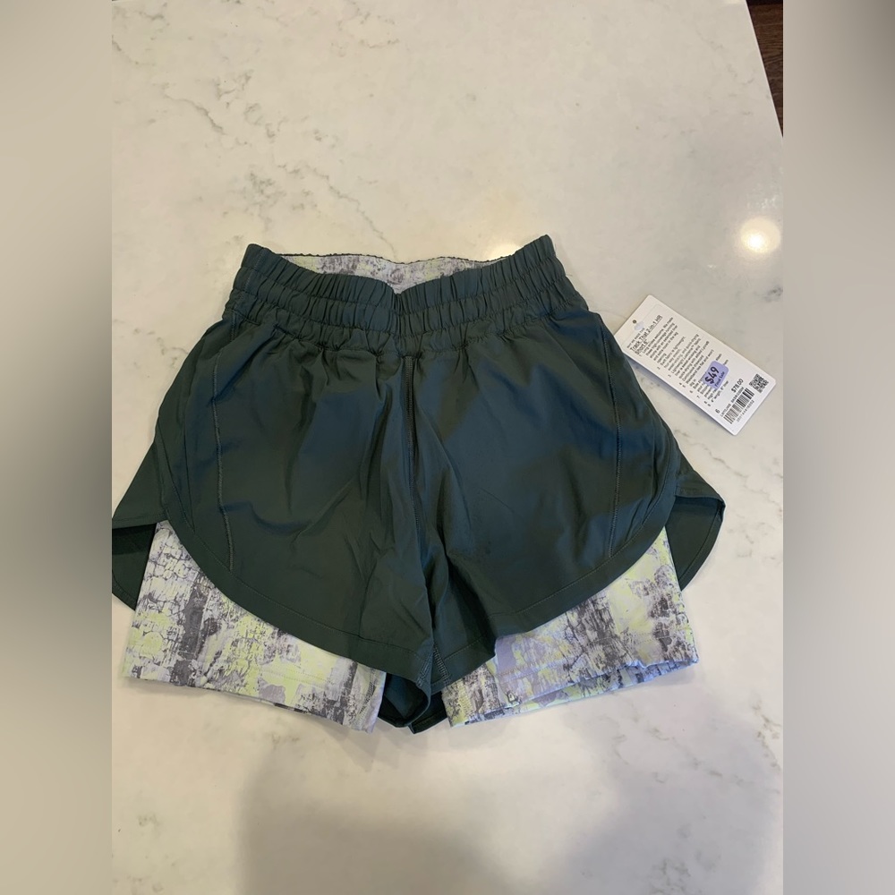 Track that 2 in 1 high rise short olive size 6